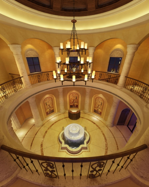 warm yellow retro double hall 3d models