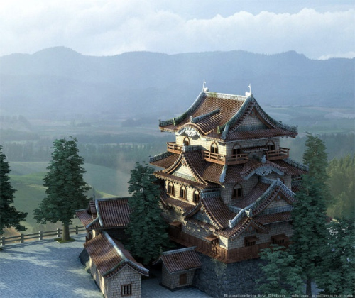 Japanese architecture 3d model