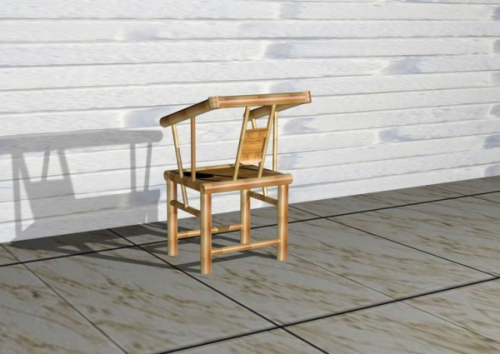 Retro bamboo chair 3d model