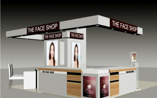 Sales of cosmetics showcase model renderings