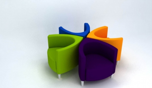 Colorful single sofa 3D model