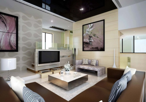 Fresh fashion model living room 3d