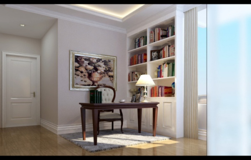 Minimalist modern style 3d model study