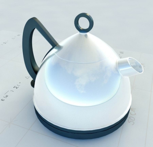 3d model white fine teapot