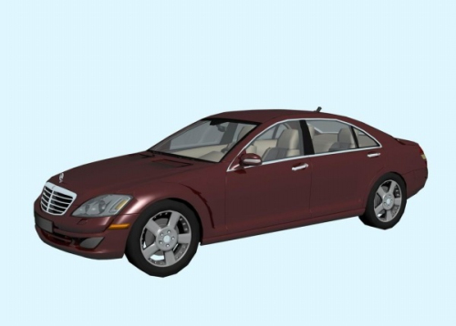 Dark red Mercedes 3d models