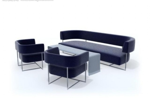 Simple black and gray sofa 3d model