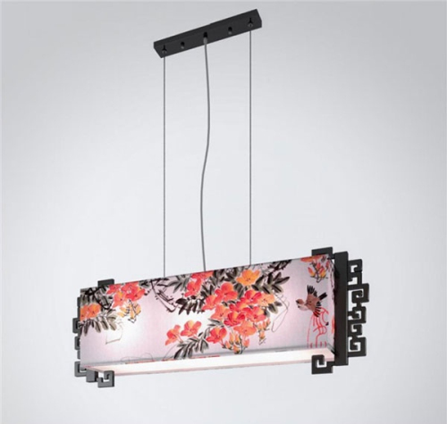 Square Chinese classical style chandeliers 3D model