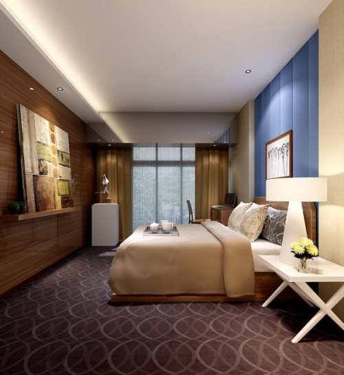 Fashion simple and comfortable bedroom 3D model