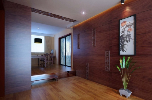 Wooden style home entrance 3d model