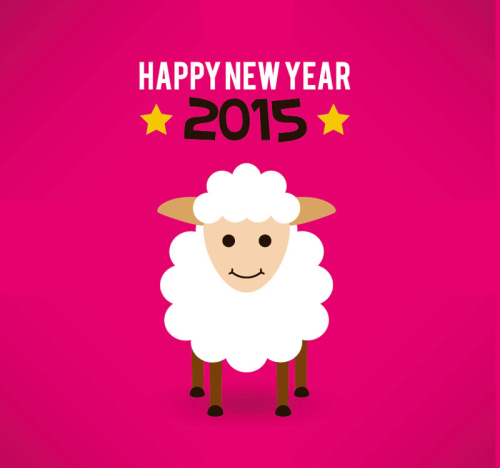 Adorable stay red rose Ram Greeting vector material