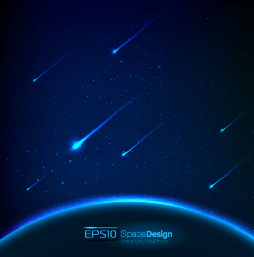 Dream Space meteor background vector material