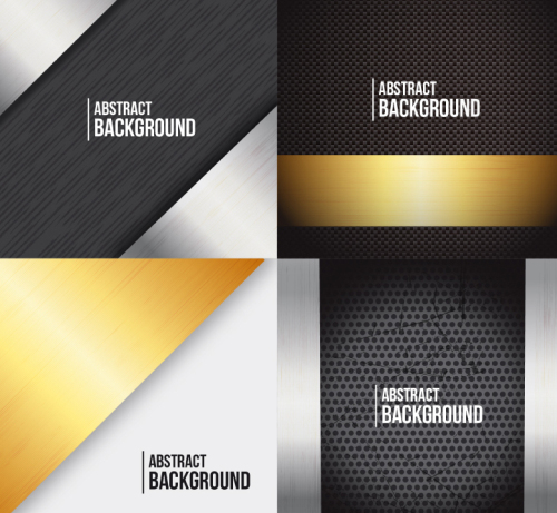 4 stylish metal background vector material