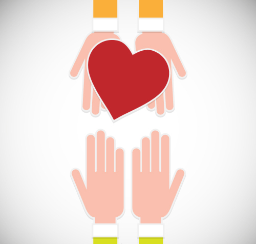 Cartoon delivered love illustrator vector material