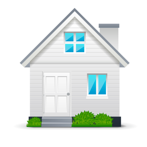 Beautifully white housing design vector material