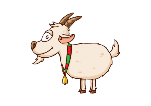 Cartoon goat bells hanging vector material