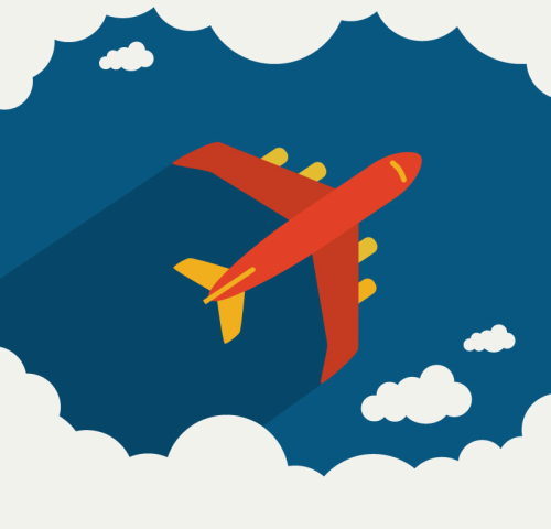 Aircraft flying clouds vector material on