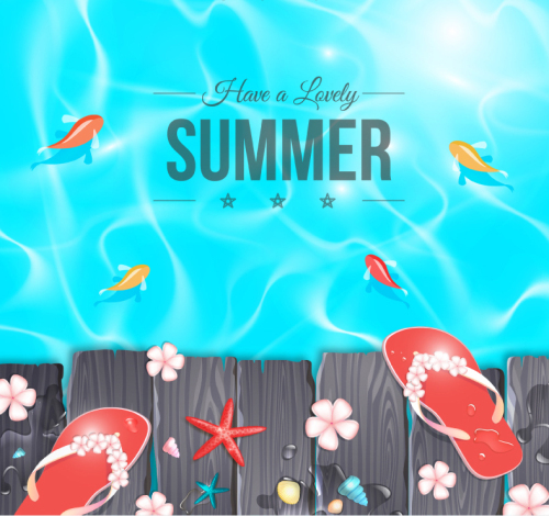 Fresh summer illustrator vector material