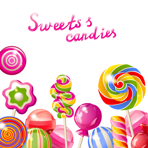 Delicious candy background vector material