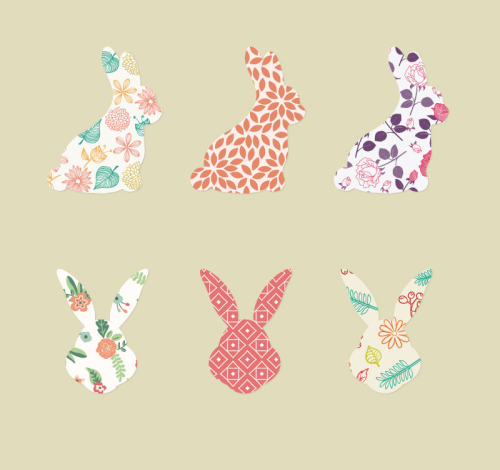 6 pattern vector rabbit with Avatar
