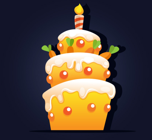 Three delicious cake Vector material