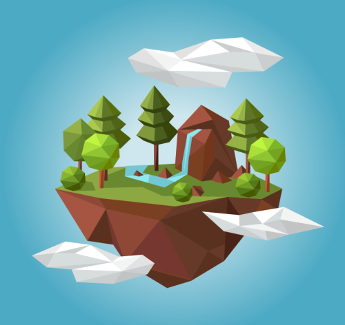 Creative three-dimensional vector Nature