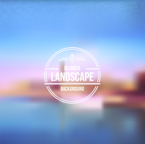 Fuzzy seaside city scenery vector material