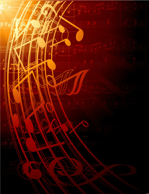 Sheet music with musical notes vector material fashion