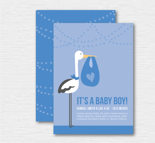 Songzi Crane Ying infant party card Vector