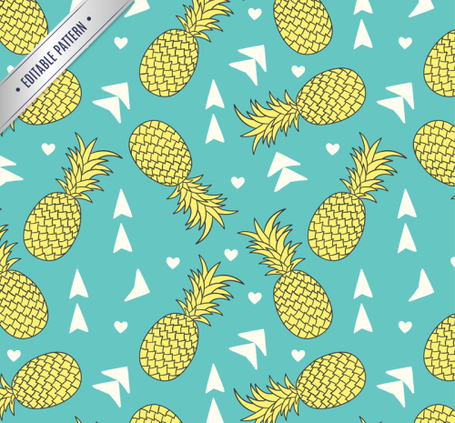 Delicious pineapple seamless background vector material