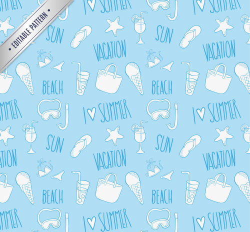 Summer vacation elements seamless background vector