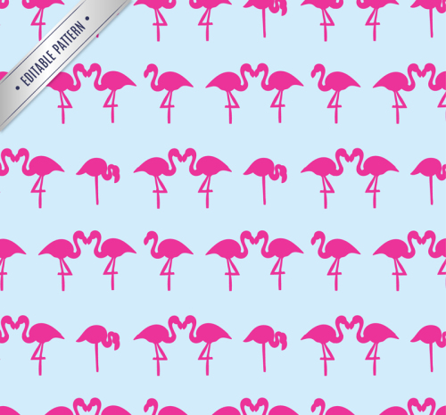 Pink Flamingos seamless background vector