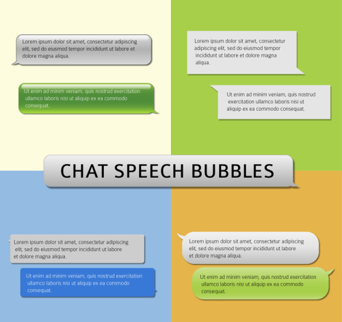 4 Group Chat languages bubble vector material