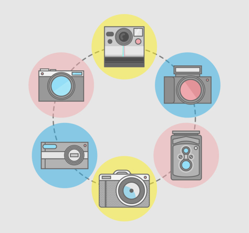 6 camera design vector material