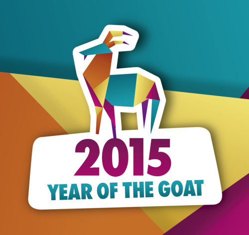 2015 geometric goat greeting card vector material