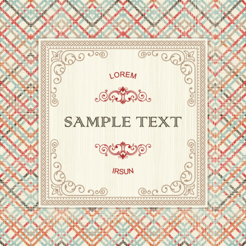 Vintage diamond lattice vector text background material