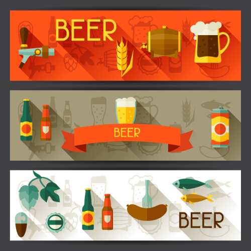 3 Creative beer banner vector