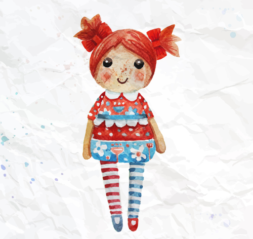 Painted orange doll vector water release