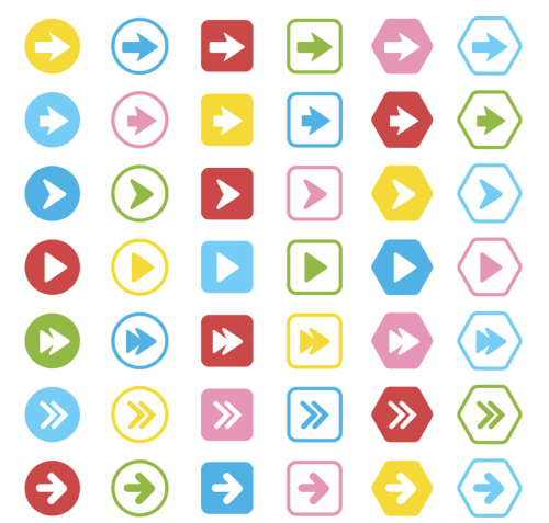 42 of colored arrows button vector material