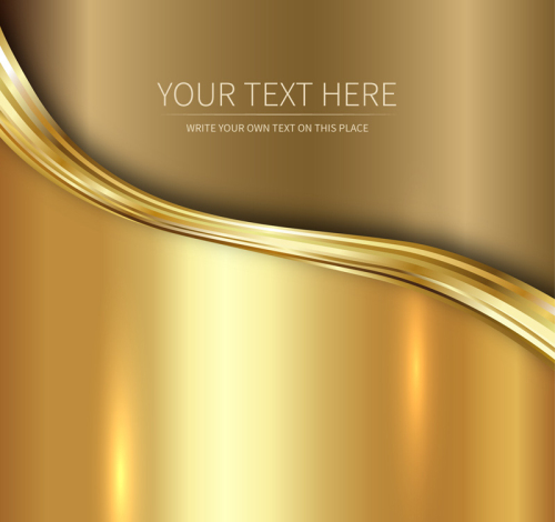 Golden background texture wavy lines vector material