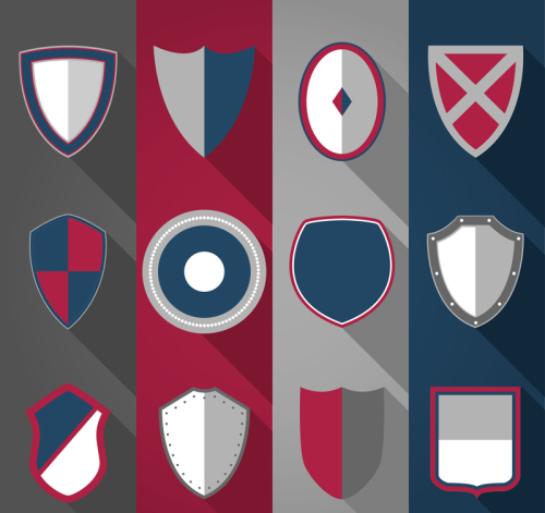 12 Creative Shield icon vector material