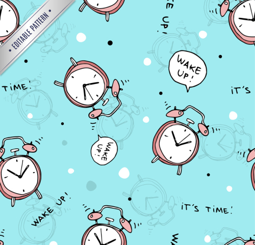 Creative alarm clock seamless background vector material