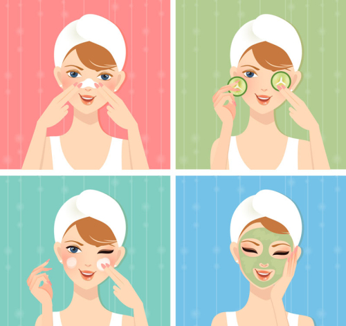 4 Beauty woman design vector material
