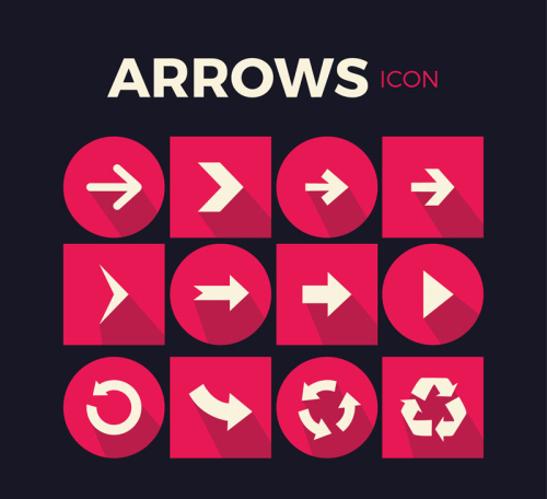 12 arrow icon vector material