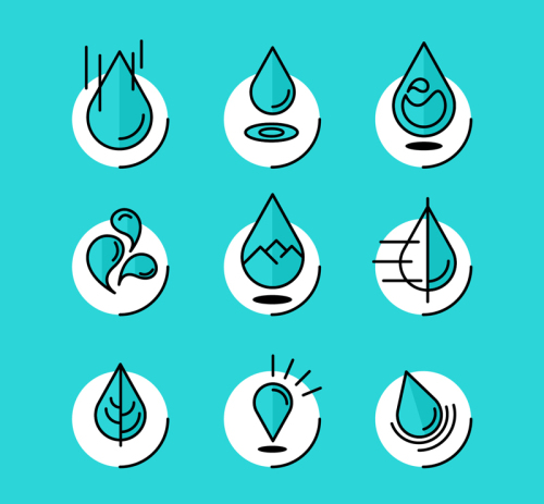 9 creative drop icon vector material