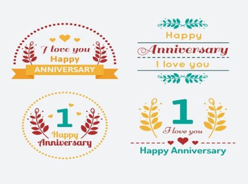 Creative anniversary label vector
